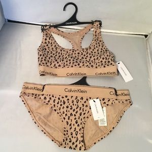 CALVIN KLEIN LEOPARD SIGNATURE BIKINI SET